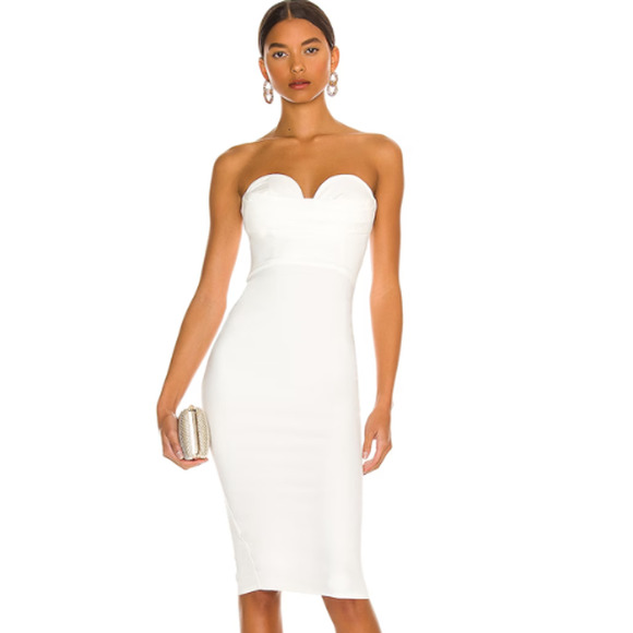 REVOLVE Dresses & Skirts - MORE TO COME Sophia Strapless Midi Dress in White NWOT Size Small